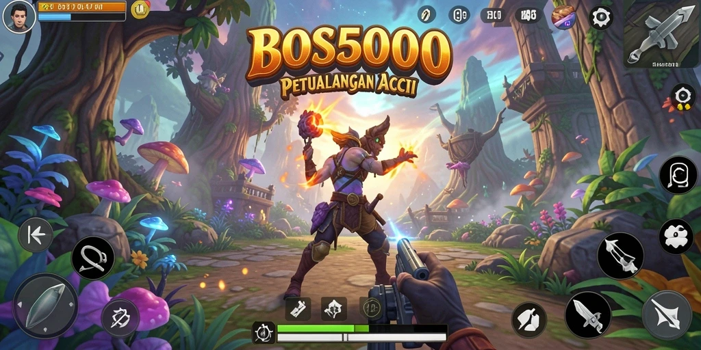 Tangkapan layar dari gameplay seru BOS5000 yang penuh aksi.