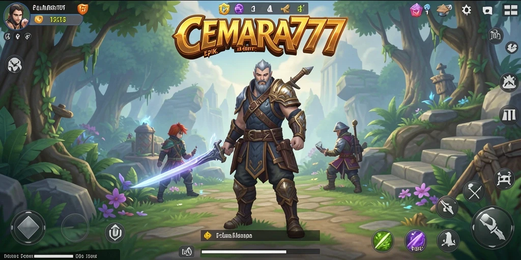 Tampilan gameplay CEMARA777 dengan aksi RPG mendebarkan.