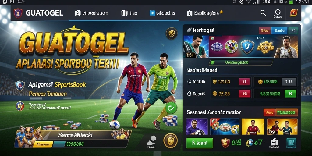 Screenshot GUATOGEL menampilkan antarmuka taruhan olahraga yang menarik.