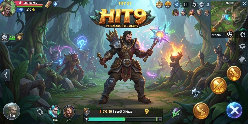 Tampilan gameplay seru dari HIT9 dengan pertempuran epik dan karakter unik.