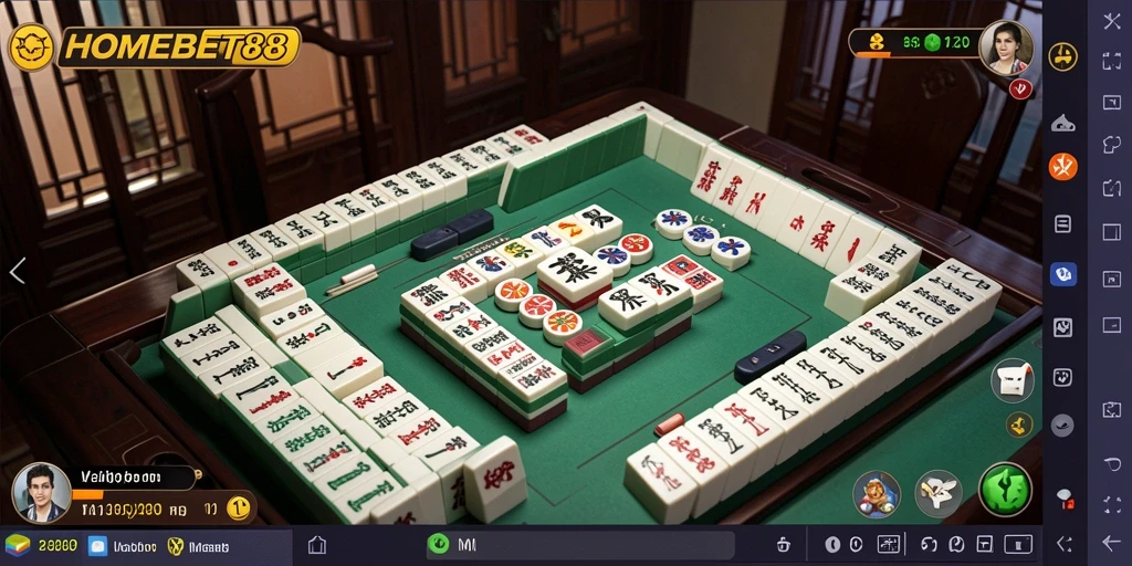 Tampilan menarik dari gameplay Mahjong di HOMEBET88.