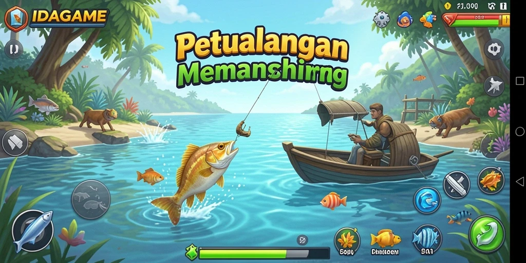 Screenshot gameplay <strong>IDAGAME</strong> menunjukkan keseruan memancing yang autentik.