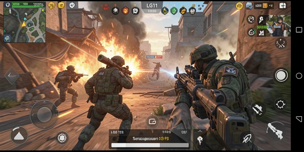Tampilan mendebarkan dari gameplay LG111 yang penuh aksi.