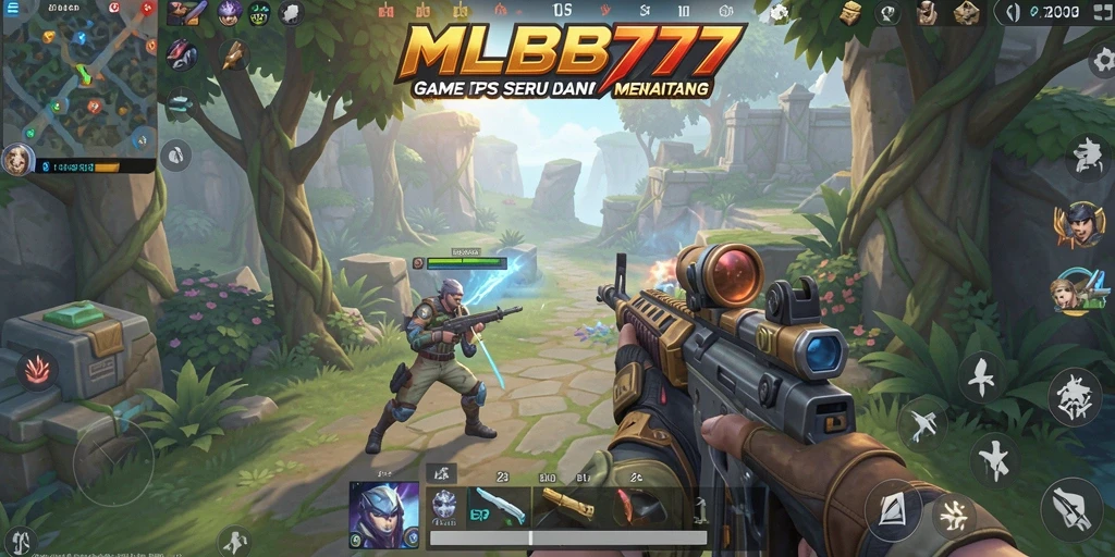 Tampilan gameplay seru dari MLBB777 dengan aksi FPS yang mendebarkan.