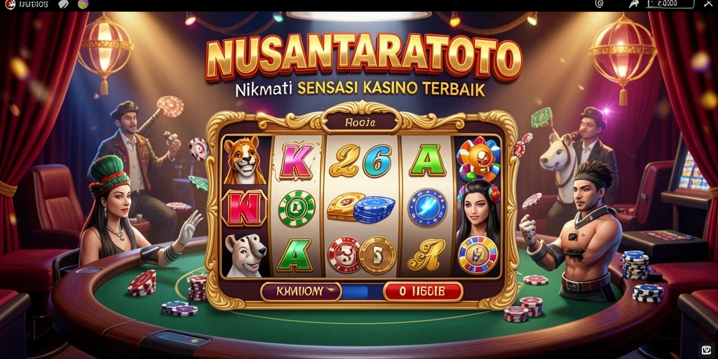Tampilan gameplay menarik NUSANTARATOTO yang menampilkan suasana kasino.