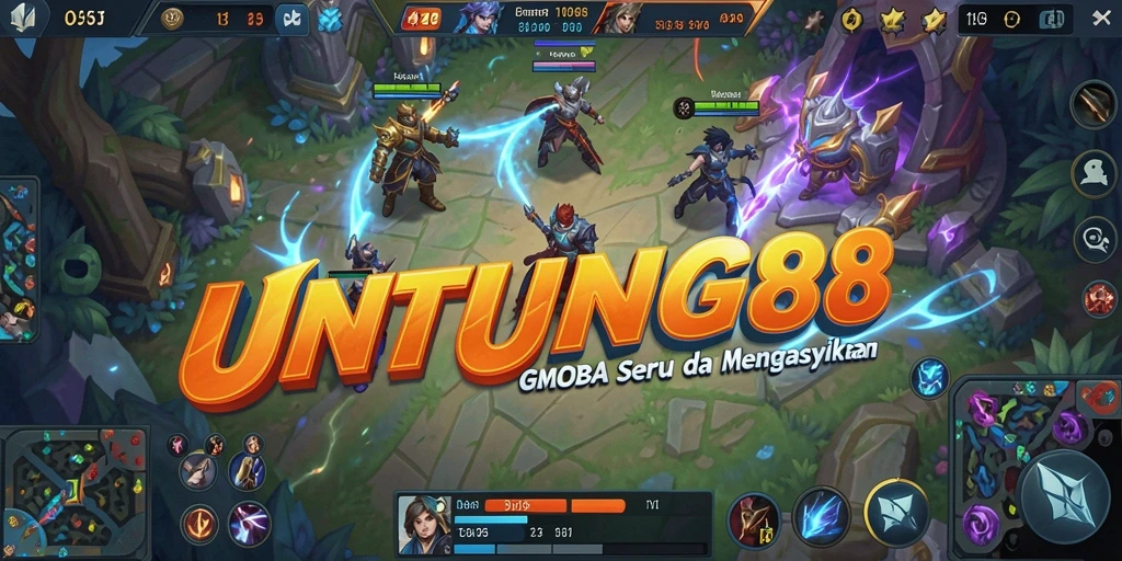 Tampilan seru dari gameplay MOBA di UNTUNG88.