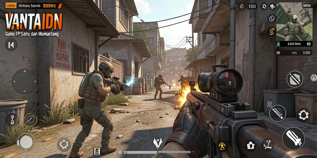 Gameplay seru dari VANTAIDN dengan aksi tembak-menembak intens.