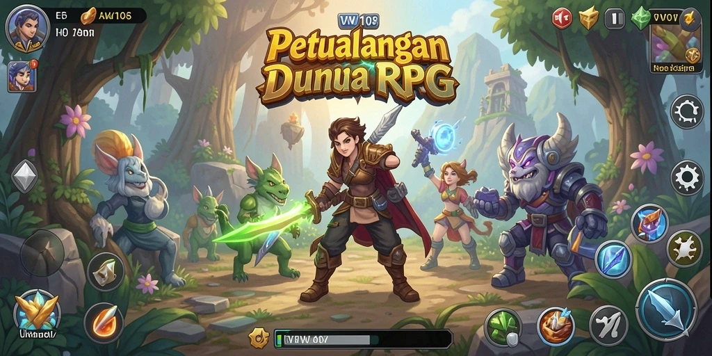 Tampilan seru gameplay RPG di VW108 dengan karakter yang beraksi.